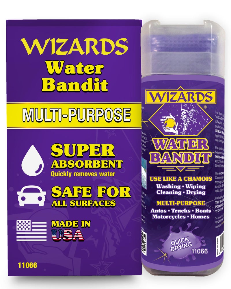 Wizards Water Bandit - Multi Purpose Synthetic Drying Chamois for Autos, Trucks, Boats, Motorcycles, and Homes - Machine Washable Car Drying Towel - King Sized Chamois Cloth For Car - 27 x17 Inches - Image 1